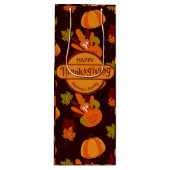 ファミリー感謝祭トルコ紅葉カボチャ ワインギフトバッグ (正面)
