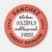 ファミリー懇親会おもしろいオレンジピックカラーサークルマグネット マグネット (正面)