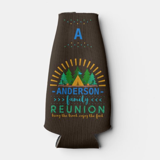 ファミリー懇親会おもしろいキャンピングトリップ |名前の追加 ボトルクーラー (正面)