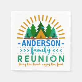 ファミリー懇親会おもしろいキャンピングパーティー | 名前をカスタムする スタンダードカクテルナプキン