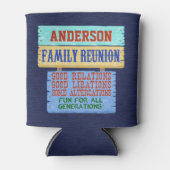 ファミリー懇親会おもしろい木製サイン |名前の追加 缶クーラー (正面)