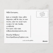 ファミリー懇親会のはがき ポストカード (裏面)