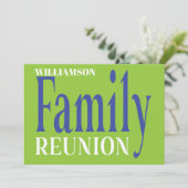 ファミリー懇親会のはっきりした集まりモダン青緑 招待状 (スタンド正面)