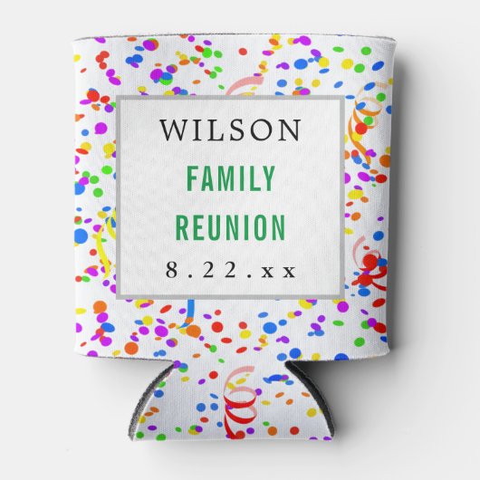 ファミリー懇親会の好意モダンタイポグラフィ 缶クーラー (正面)