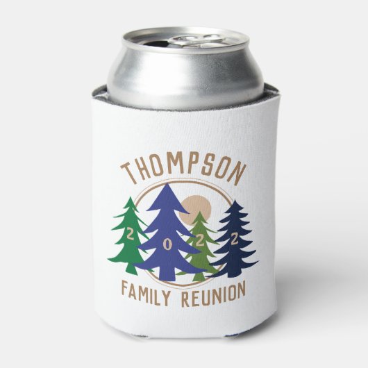 ファミリー懇親会の木パーソナライズされた材 缶クーラー (缶正面)