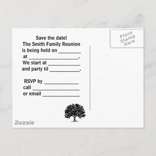 ファミリー懇親会はがき招待状 案内ポストカード (裏面)