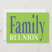 ファミリー懇親会はっきりした青緑 招待状 (正面)