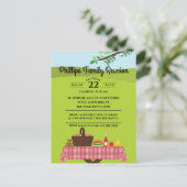 ファミリー懇親会アットザパークピクニックテーブル インビテーションポストカード (スタンド正面)