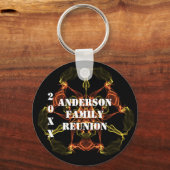 ファミリー懇親会イエローオレンジシテラルキープサケ キーホルダー (正面)