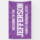 ファミリー懇親会ウェルカムとパープルスターバスト 横断幕 (縦)