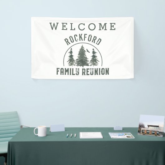 ファミリー懇親会ウェルカムグリーンフォレストツリーズ 横断幕 (トレードショー)