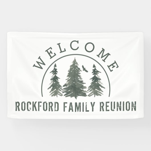 ファミリー懇親会ウェルカムグリーンフォレストパインツリーズ 横断幕 (横)