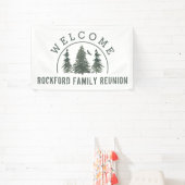 ファミリー懇親会ウェルカムグリーンフォレストパインツリーズ 横断幕 (インサイチュ)