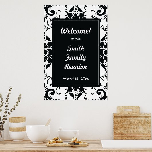 ファミリー懇親会ウェルカムサインダマスク ポスター (キッチン)