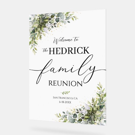 ファミリー懇親会ウェルカムサイン、懇親会ポスター アクリルサイン (傾斜)