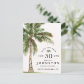 ファミリー懇親会ウォーターカラーパームツリービーチパーティー ポストカード (スタンド正面)