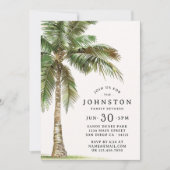 ファミリー懇親会ウォーターカラーパームツリービーチパーティー 招待状 (正面)