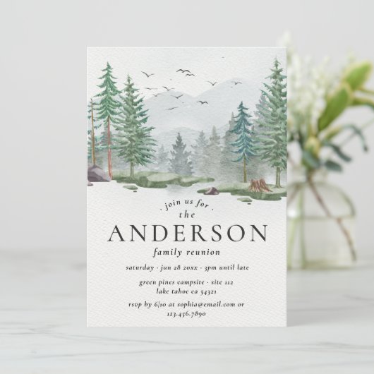 ファミリー懇親会ウォーターカラーフォレストアウトドアキャンプ 招待状 (スタンド正面)