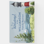 ファミリー懇親会ウォーターカラーライトハウスウェルカム 横断幕 (縦)