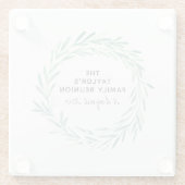 ファミリー懇親会ウォーターカラーリースグリーナリー ガラスコースター (裏面)