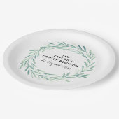 ファミリー懇親会ウォーターカラーリースグリーナリー ペーパープレート (アングル)