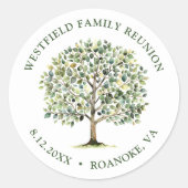 ファミリー懇親会ウッドランドウォーターカラーツリー ラウンドシール (正面)