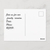 ファミリー懇親会エレガントシルバーストライプ招待状 ポストカード (裏面)