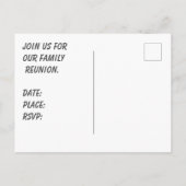 ファミリー懇親会エレガントシルバーストライプ招待状 ポストカード (裏面)