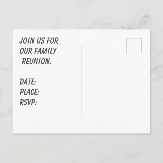 ファミリー懇親会エレガントシルバーストライプ招待状 ポストカード (裏面)