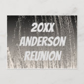 ファミリー懇親会エレガントシルバーストライプ招待状 ポストカード (正面)