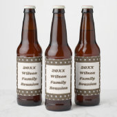 ファミリー懇親会エレガント銀水玉模様パターン ビールラベル (ボトル)