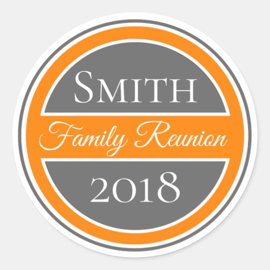 ファミリー懇親会オレンジバッジ ラウンドシール (正面)