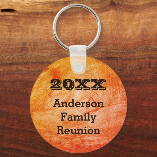 ファミリー懇親会オレンジ抽象芸術オータムギャザリング キーホルダー (正面)