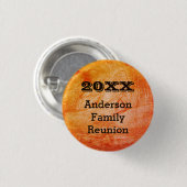 ファミリー懇親会オレンジ抽象芸術オータムギャザリング 缶バッジ (正面&裏面)