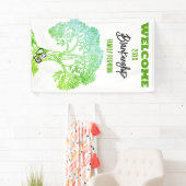 ファミリー懇親会オールドグリーンツリーオンブラックカスタム 横断幕 (インサイチュ)