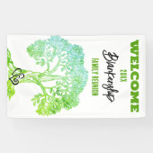 ファミリー懇親会オールドグリーンツリーオンブラックカスタム 横断幕 (横)