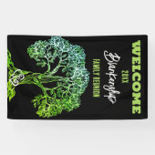 ファミリー懇親会オールドグリーンツリーオンブラックカスタム 横断幕 (横)