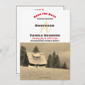 ファミリー懇親会オールドホームステッド招待状デート セーブザデート (正面/裏面)