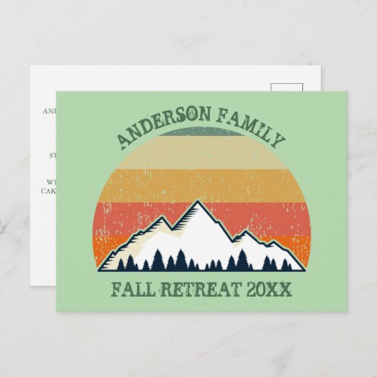 ファミリー懇親会カスタムサンセットパーティの招待状 ポストカード (正面/裏面)