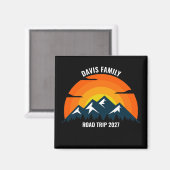 ファミリー懇親会カスタムサンセットマウンテンロードトリップ マグネット (正面/裏面)