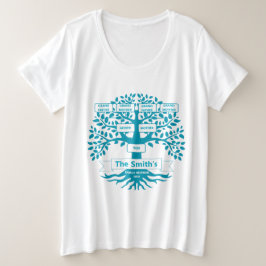 ファミリー懇親会カスタムファミリーツリー プラスサイズTシャツ