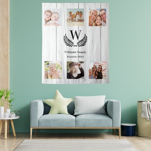 ファミリー懇親会カスタムフォトコラージングモノグラム タペストリー