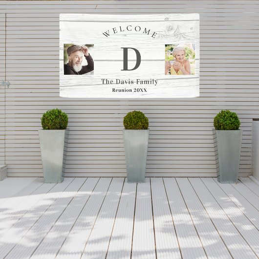 ファミリー懇親会カスタムフォトモノグラムウェルカム 横断幕