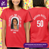 ファミリー懇親会カスタムマッチング50番目の誕生日写真 Tシャツ