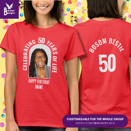 ファミリー懇親会カスタムマッチング50番目の誕生日写真 Tシャツ