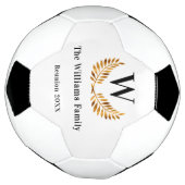 ファミリー懇親会カスタムモノグラム名金ゴールド サッカーボール (回転)