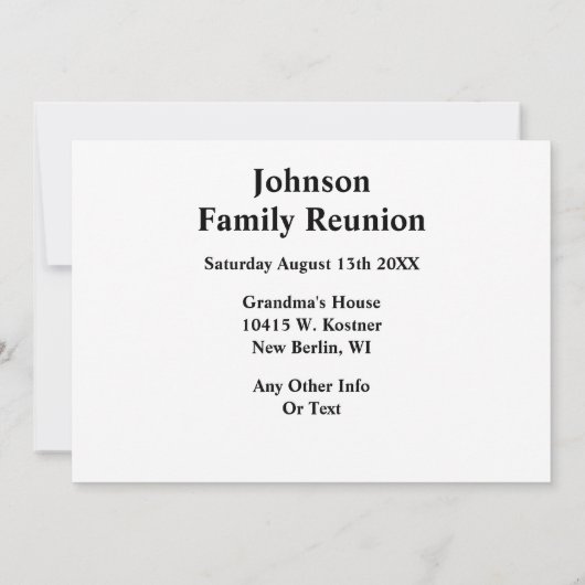 ファミリー懇親会カスタム招待状 招待状 (裏面)