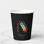 ファミリー懇親会カスタム文字カラフル 紙コップ (裏面)