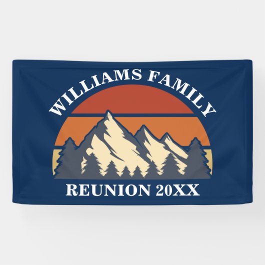 ファミリー懇親会カスタム自然マウンテンサンセットパーティー 横断幕 (横)