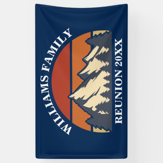 ファミリー懇親会カスタム自然マウンテンサンセットパーティー 横断幕 (縦)